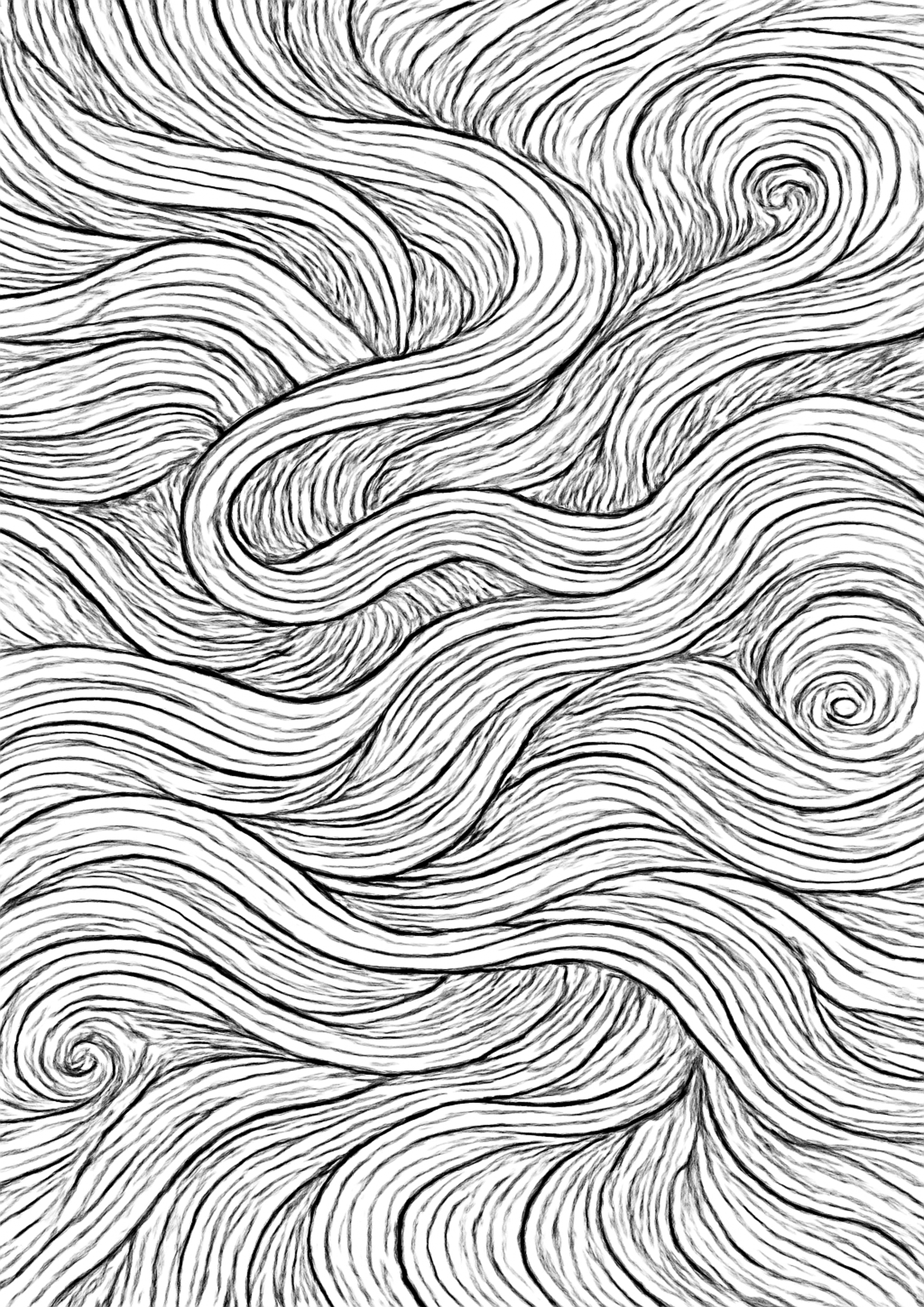 Coloriage formes organiques a imprimer, dessin au trait simple pour enfants