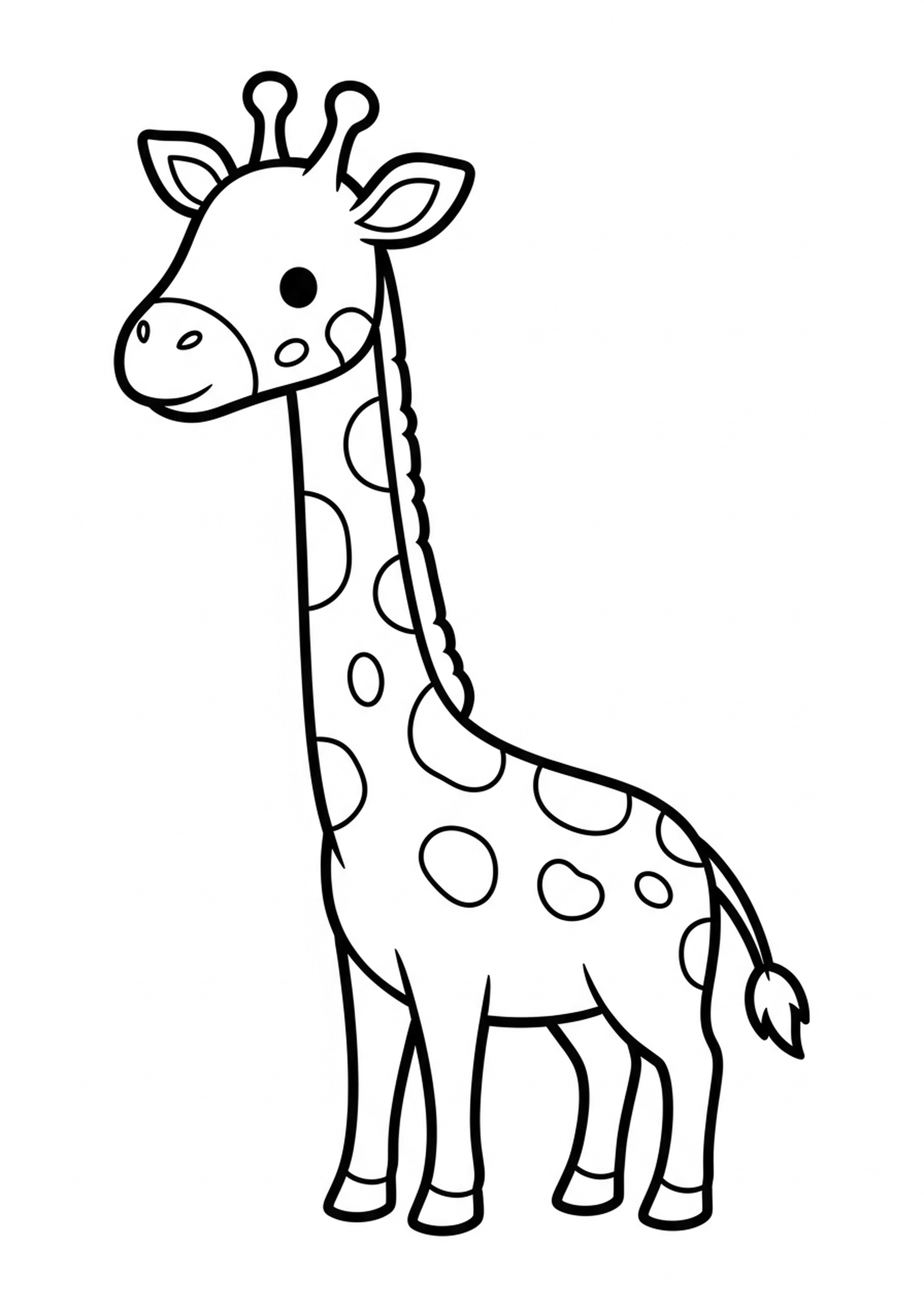 Coloriage girafe elegante a imprimer, dessin au trait simple pour enfants