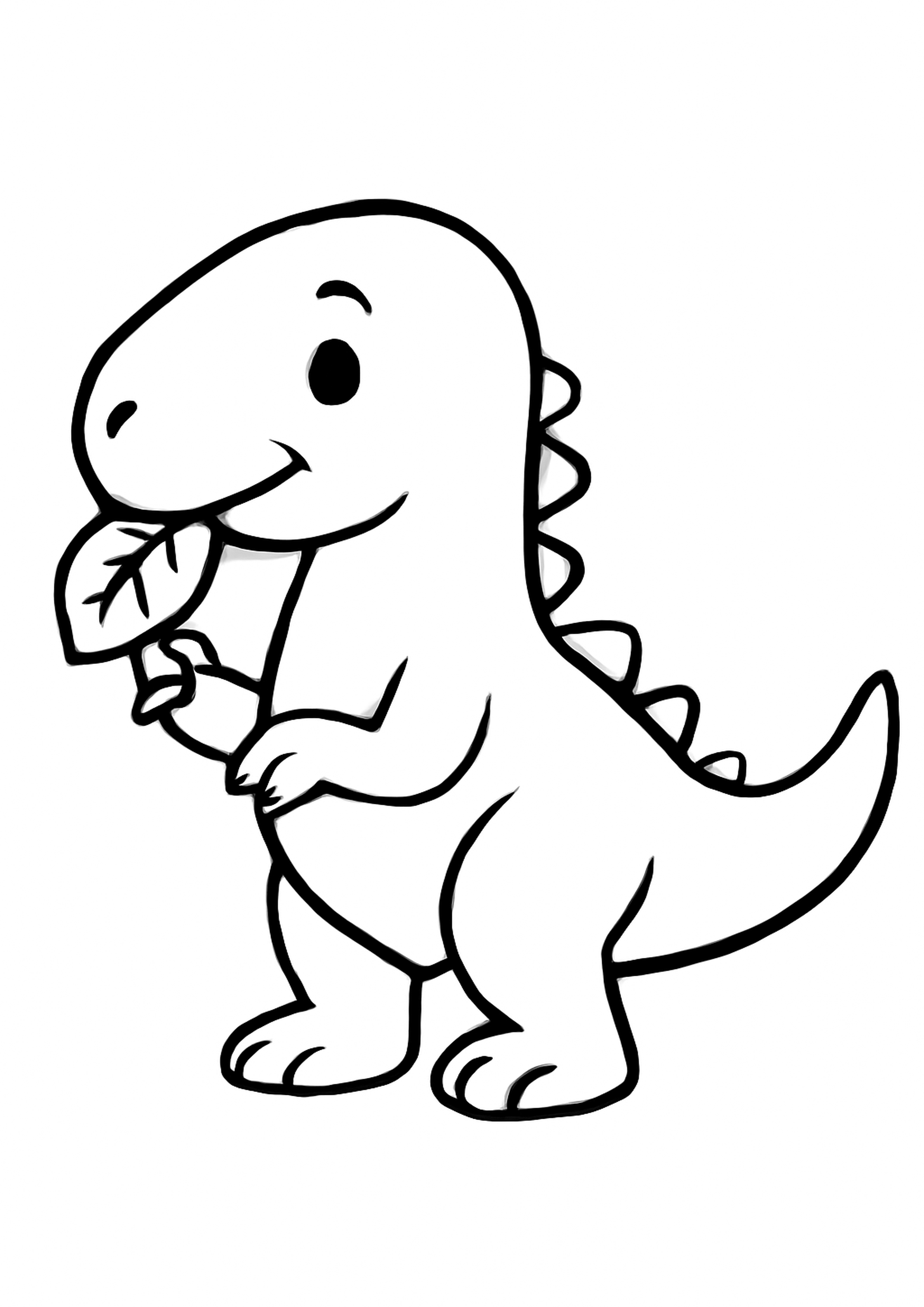 Coloriage iguanodon herbivore a imprimer, dessin au trait simple pour enfants