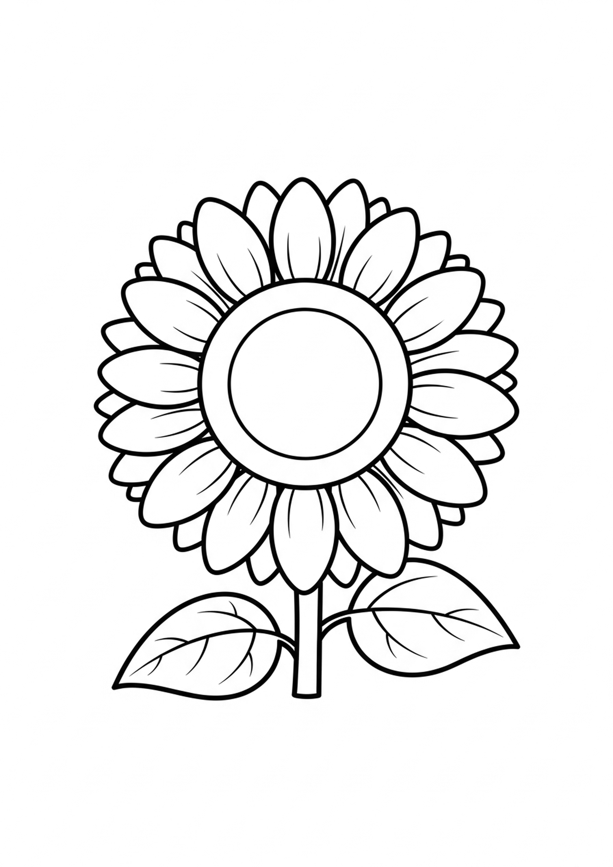 Coloriage belle fleur a imprimer, dessin au trait simple pour enfants