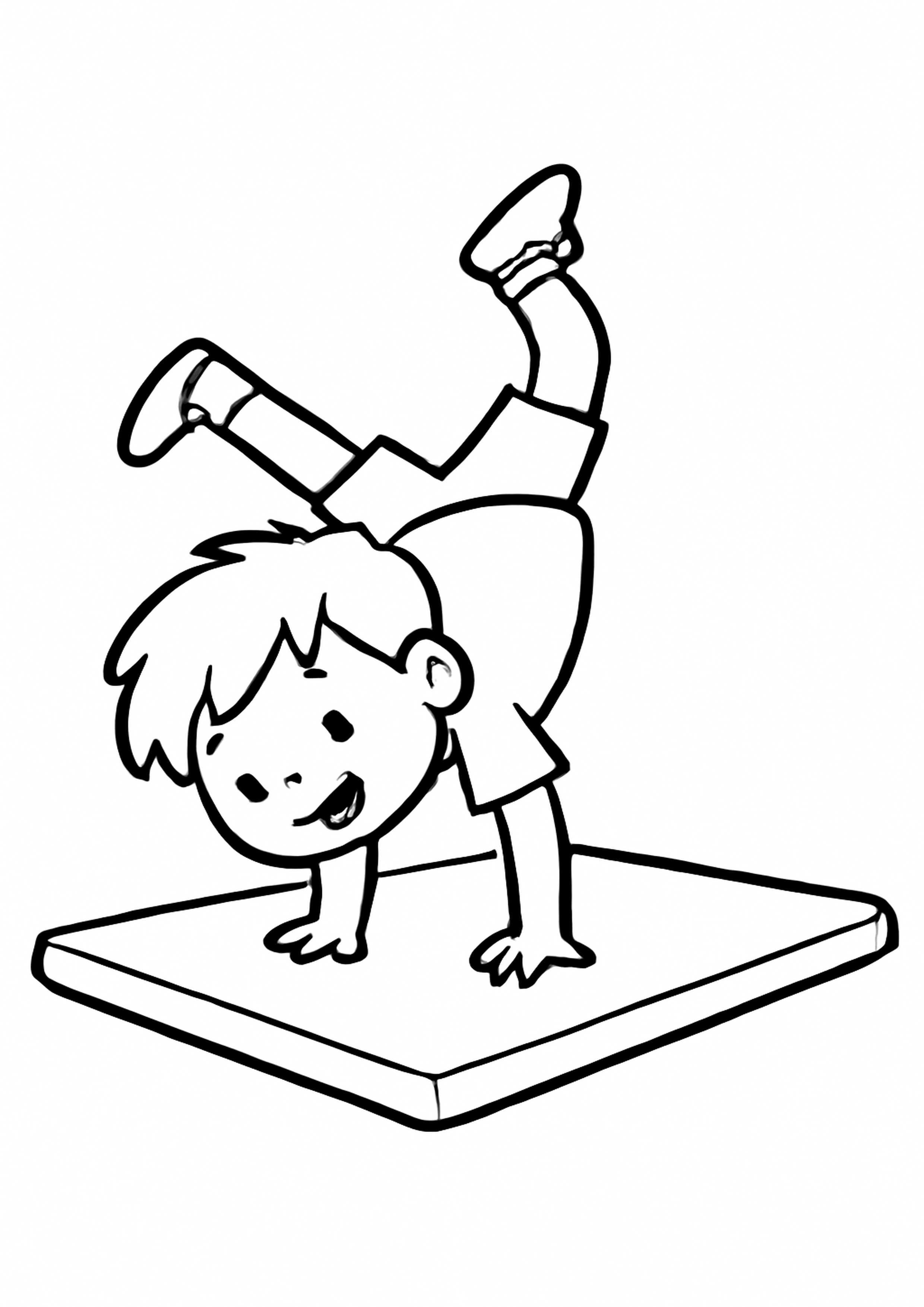 Coloriage gymnaste souple a imprimer, dessin au trait simple pour enfants
