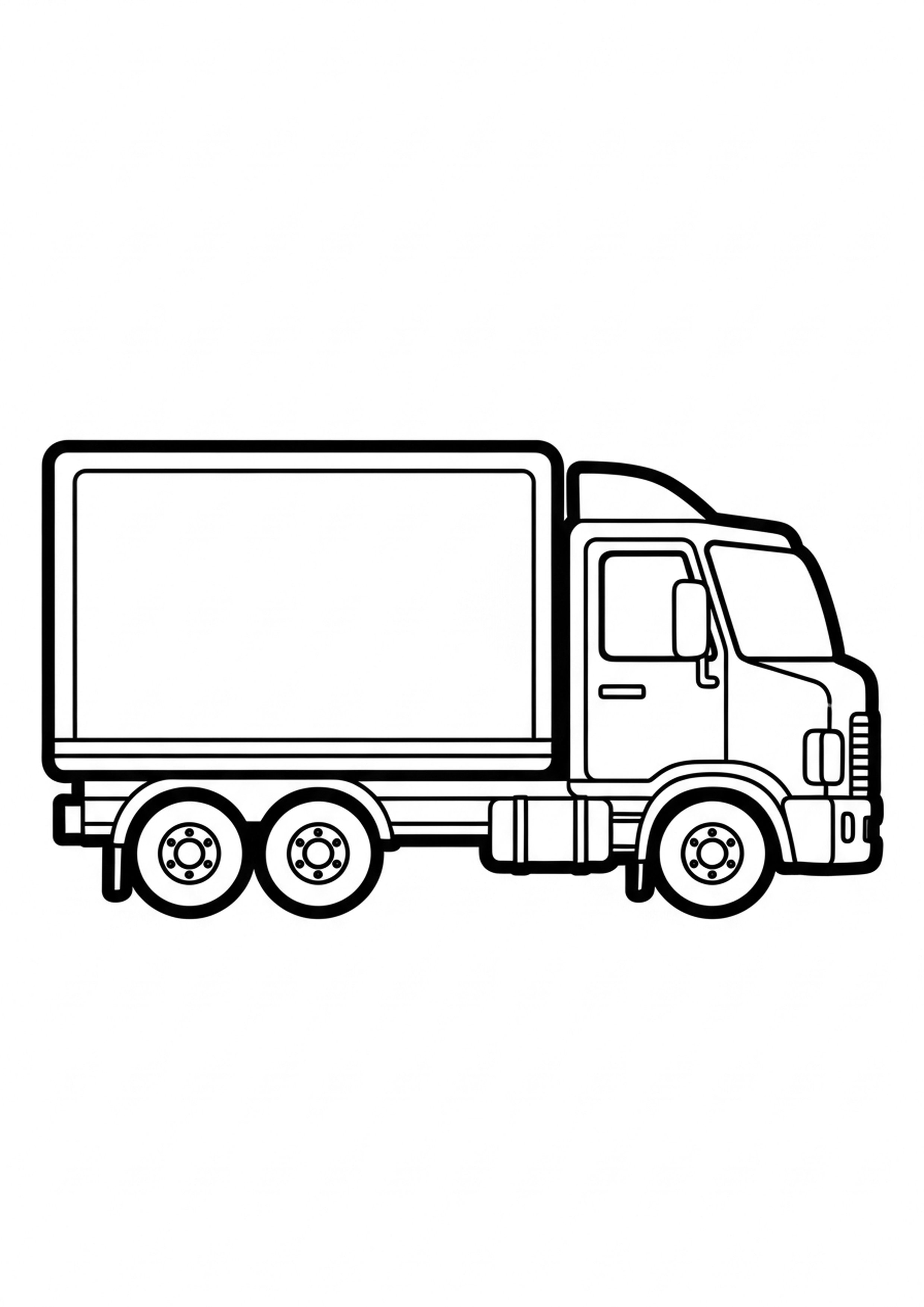 Coloriage grand camion a imprimer, dessin au trait simple pour enfants