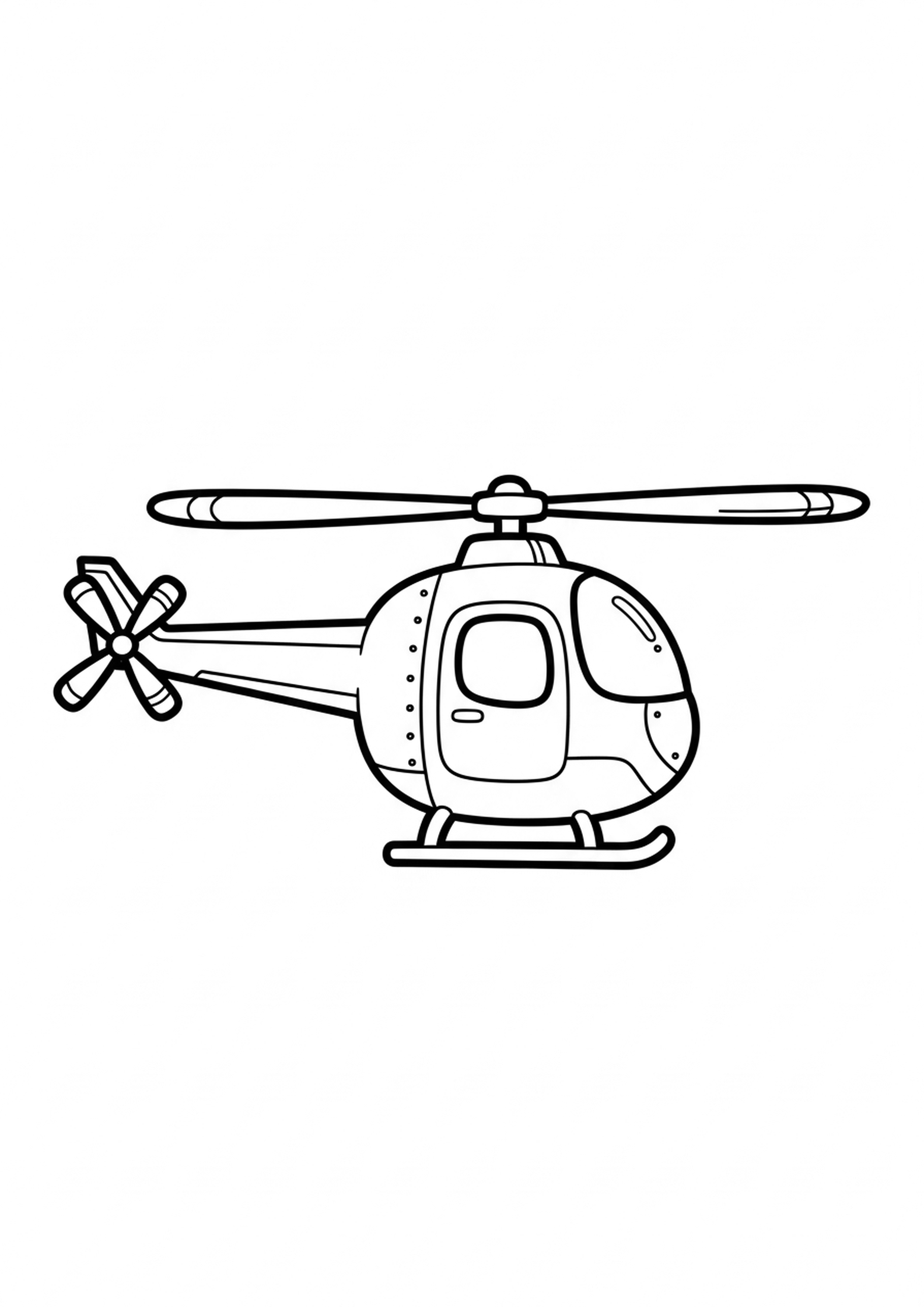 Coloriage helicoptere a imprimer, dessin au trait simple pour enfants