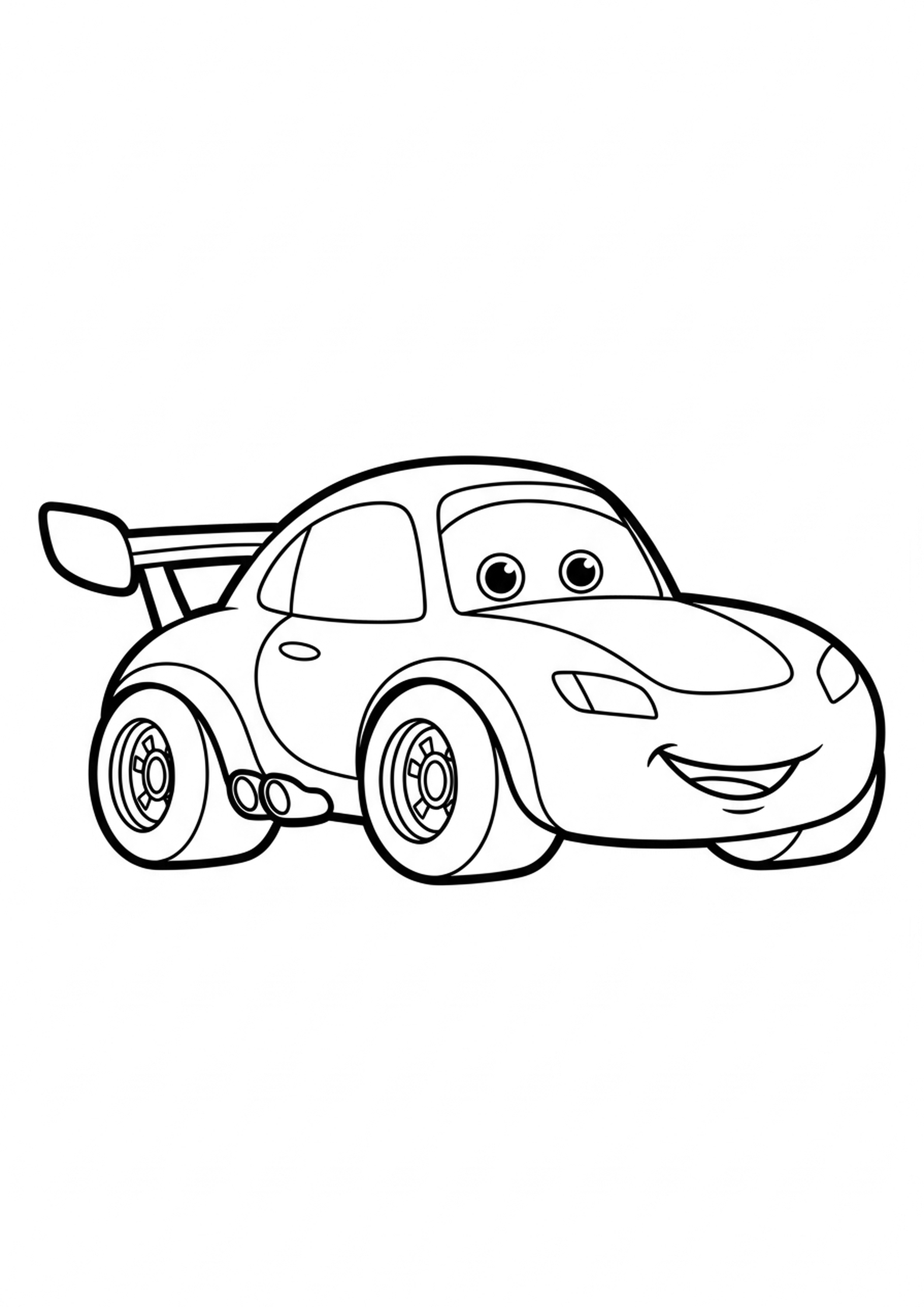 Coloriage voiture rapide a imprimer, dessin au trait simple pour enfants